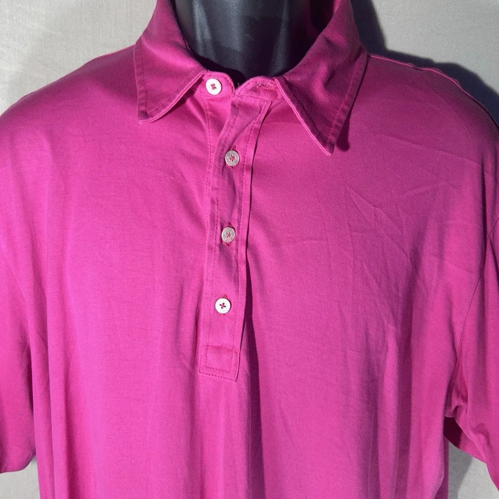 Polo Golf Ralph Lauren Vintage Lisle Mens Large Pink Pima Cotton Polo Shirt